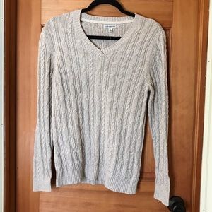 Knitted Cream Sweater Vneck